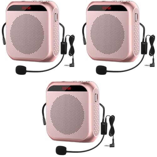 ZORBES® Portable Mini Voice Amplifier 10W 2200mAh Rechargeable PA System Speaker for Teachers Singing Coaches Training Presentation Tour Guide Pink 3 PCS ZORBES® Portable Mini Voice Amplifier 10W 2200mAh Rechargeable PA System Speaker for Teachers Singing Coaches Training Presentation Tour Guide Pink 3 PCS